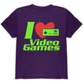 thumbnail image 1 of I Heart Video Games Gen 1 Youth T Shirt Purple YLG, 1 of 1
