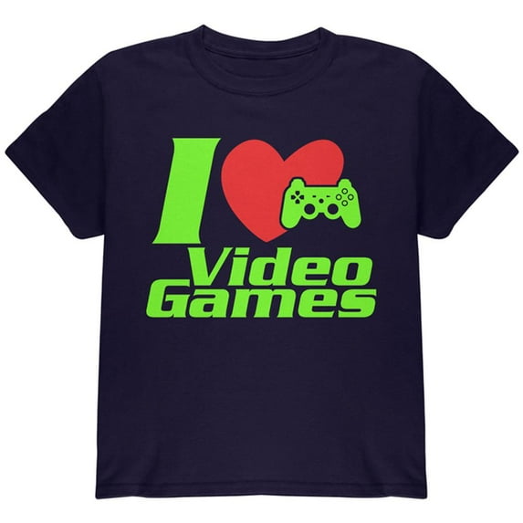 I Heart Video Games Gen 2 Youth T Shirt Navy YXL