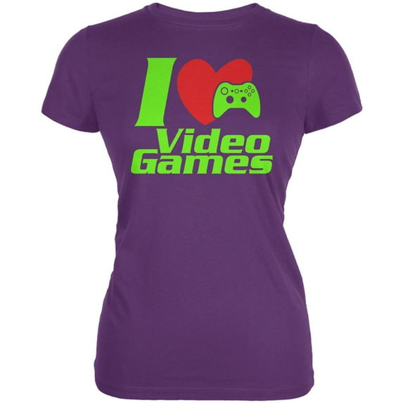 I Heart Video Games Gen 3 Juniors Soft T Shirt Plum SM