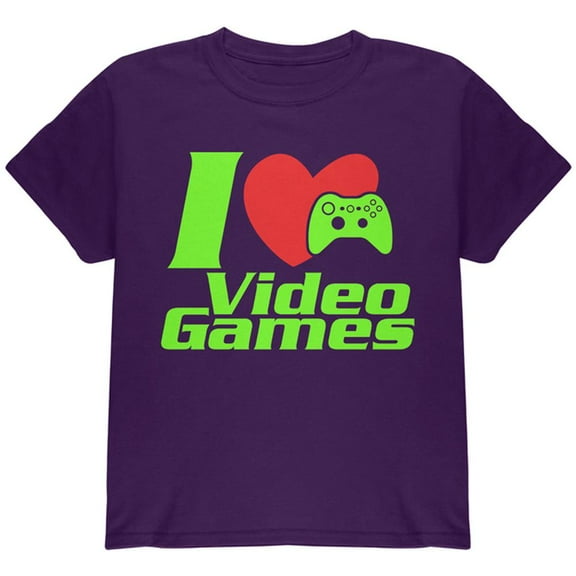 I Heart Video Games Gen 3 Youth T Shirt Purple YLG
