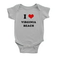 thumbnail image 1 of I Heart Virginia Beach Love Funny Baby Rompers (Gray, 0-3 Months), 1 of 5