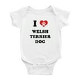 thumbnail image 1 of I Heart Welsh Terrier Dog Funny Baby Rompers Bodysuit (White, 18-24 Months), 1 of 5