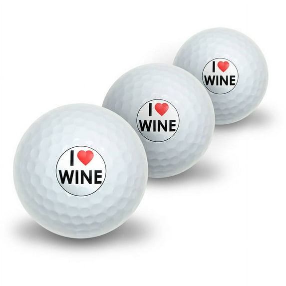 I Heart Wine Novelty Golf Balls, 3pk