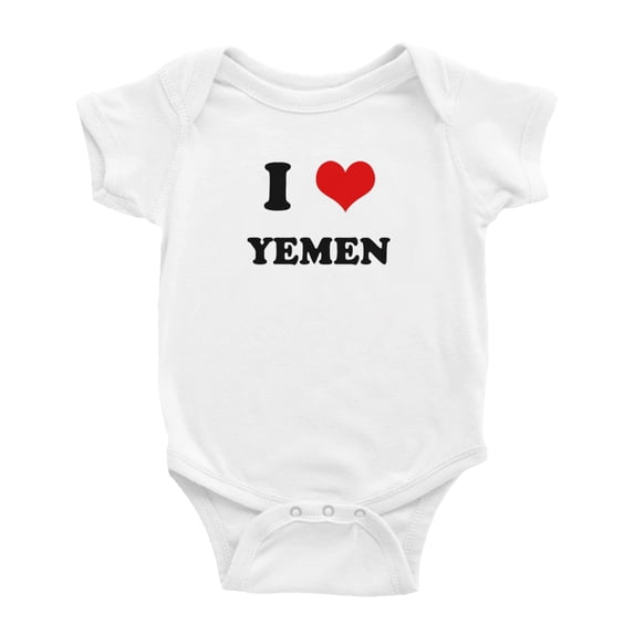 I Heart Yemen Love Yemen Funny Baby Bodysuits (White, 3-6 Months)