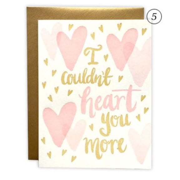 I Couldn't Heart You More Greeting Card – Beautiful Watercolor Hearts Design – Perfect for Love Notes, Anniversaries, or Just Because – Envelope Included – Blank Inside