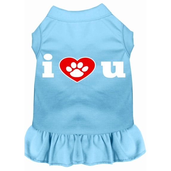 Dog Dress, Screen Printed, "I Heart You"
