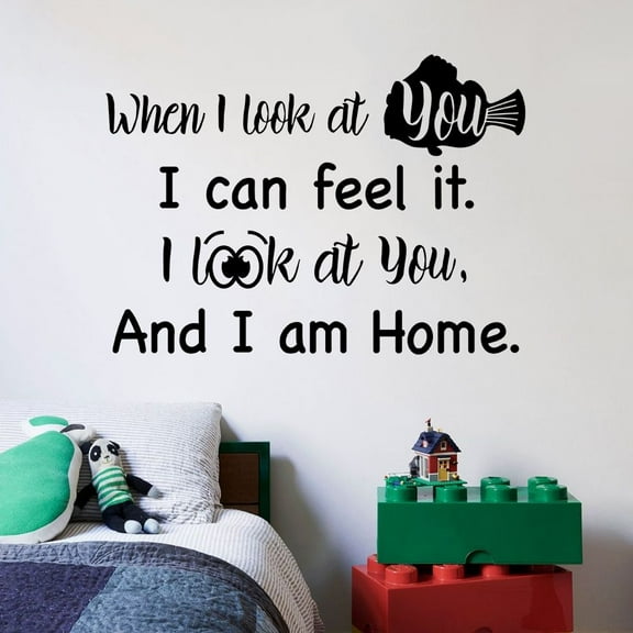 I Am Home Finding Nemo Quote Kids Cartoon Quotes Wall Sticker Art Decal for Girls Boys Room Bedroom Nursery Kindergarten House Fun Home Decor Stickers Wall Art Vinyl Decoration Size (18x20 inch)