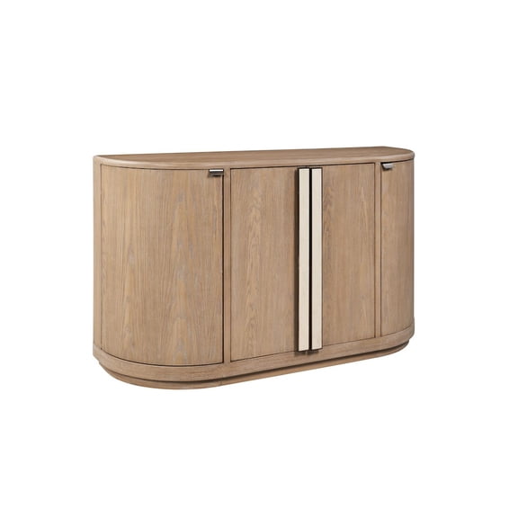I Home Furnishings Elements Demilune Server - In Toffee Finish