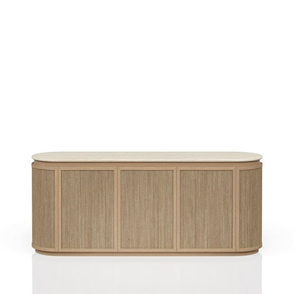 I Home Furnishings Elements Stone & Rope Server - In Toffee Finish