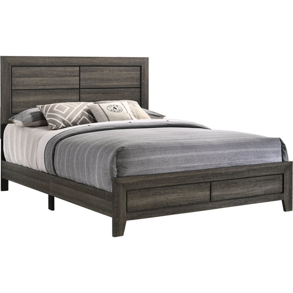 Bernards Max Panel Bed-In-A-Box with USB in Gray Brown Full