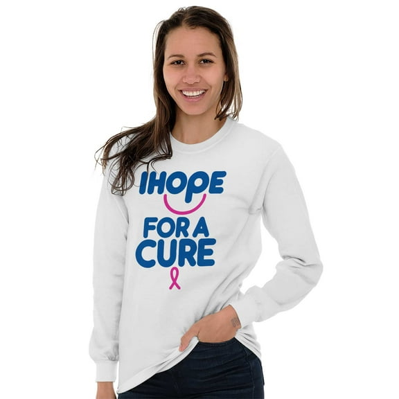 I Hope For A Cure Breast Cancer Awareness Women's Long Sleeve T Shirt Brisco Brands