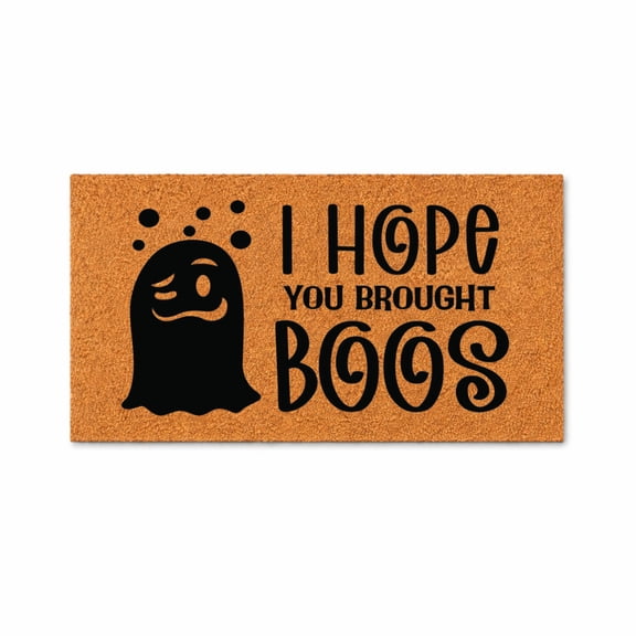 I Hope You Brought Boos Doormat, Funny Ghost Welcome Mat, Halloween Front Door Entry Rug, Spooky Home Decor 1279 (24x48 inches) 1279