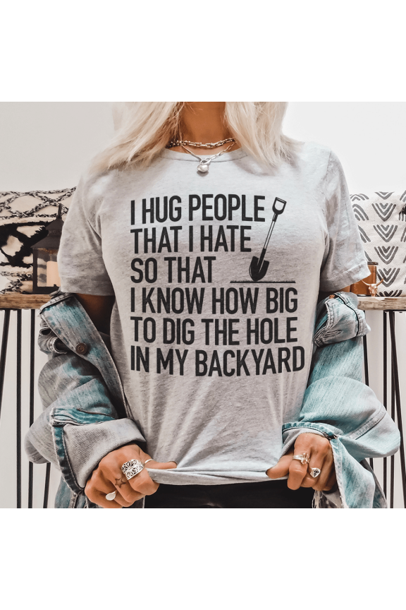 I Hug People That I Hate Tee Athletic Heather S Peachy Sunday T-Shirt