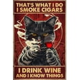 thumbnail image 1 of That's What I Do I Smoke I Drink and I Know Things Tabby Cat Aluminum Sign 12x8 Inch Vintage Cat Sign Funny Cat Wall Decor for Home Office Bedroom Bathroom Cafes Bar Cat Gifts, 1 of 6