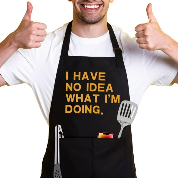I Have No Idea What I''m Doing,Funny Chef Apron,Funny Aprons for Women Men with 2 Tool Pockets,Waterproof and OilProof,Fun BBQ Baking Grilling Kitchen Apron