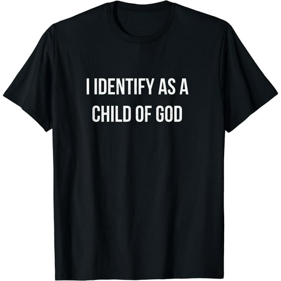 I Identify As A Child of God Overcomer Christian Vintage T-Shirt Black Small