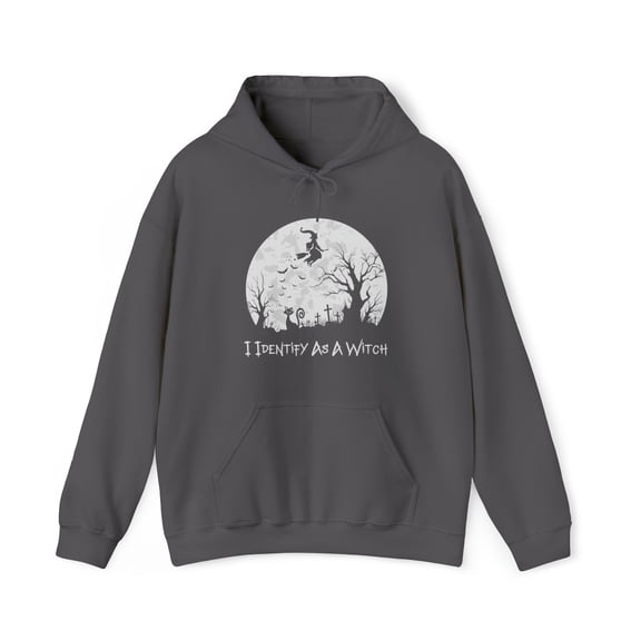 I Identify As A Witch Hoodie, Flying Witch Halloween Hoodie