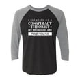 thumbnail image 1 of I Identify As Conspiracy Theorist Unisex 3/4 Sleeve Baseball Raglan Tee, 1 of 3