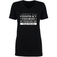 thumbnail image 1 of I Identify As Conspiracy Theorist Womens V-Neck T-Shirt, 1 of 2