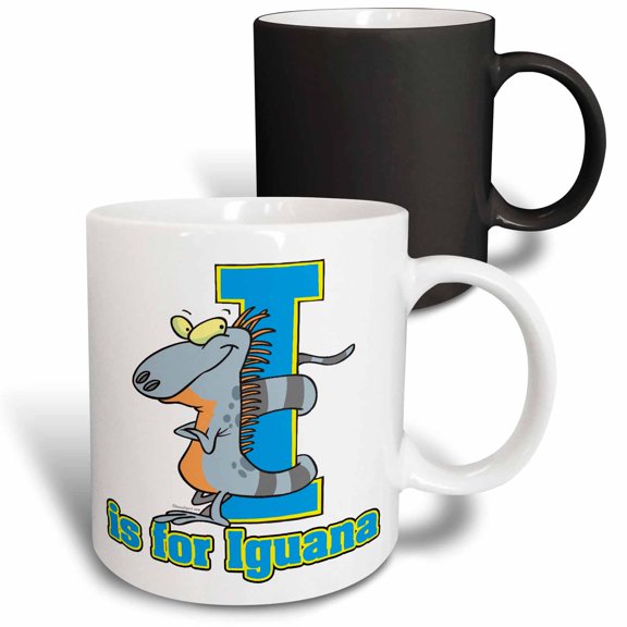 3drose, I Is for Iguana Letter Abc Cartoon, 11oz Magic Transforming Mug