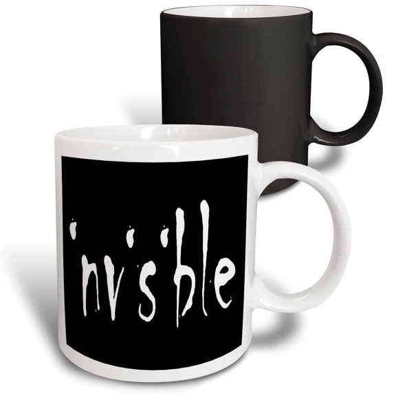 3drose, I Is Invisible Chronic Illness Spoon Theory Typography, 11oz Magic Transforming Mug
