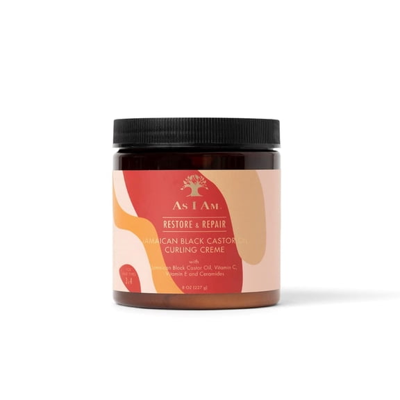 As I Am Jamaican Black Castor Oil Curl Enhancing Cream for Frizz Control and Moisture Support for Dry Curls and Coils 8 oz with Ceramide, Vitamin C and E