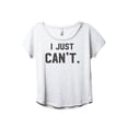 thumbnail image 1 of I Just Can't Women's Fashion Slouchy Dolman T-Shirt Tee Heather White X-Large, 1 of 3