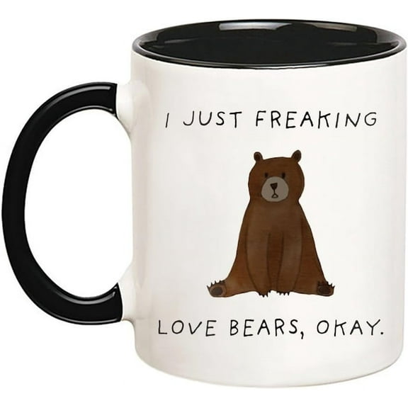 I Just Freaking Love Bears, Bears Mug, Bears Gift, Friend Mug, 11 Oz Novelty Coffee Mug/Cup, Black