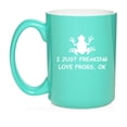 thumbnail image 1 of I Just Freaking Love Frogs Funny Ceramic Coffee Mug Tea Cup Gift for Her, Him, Friend, Coworker, Wife, Husband (15oz Teal), 1 of 1