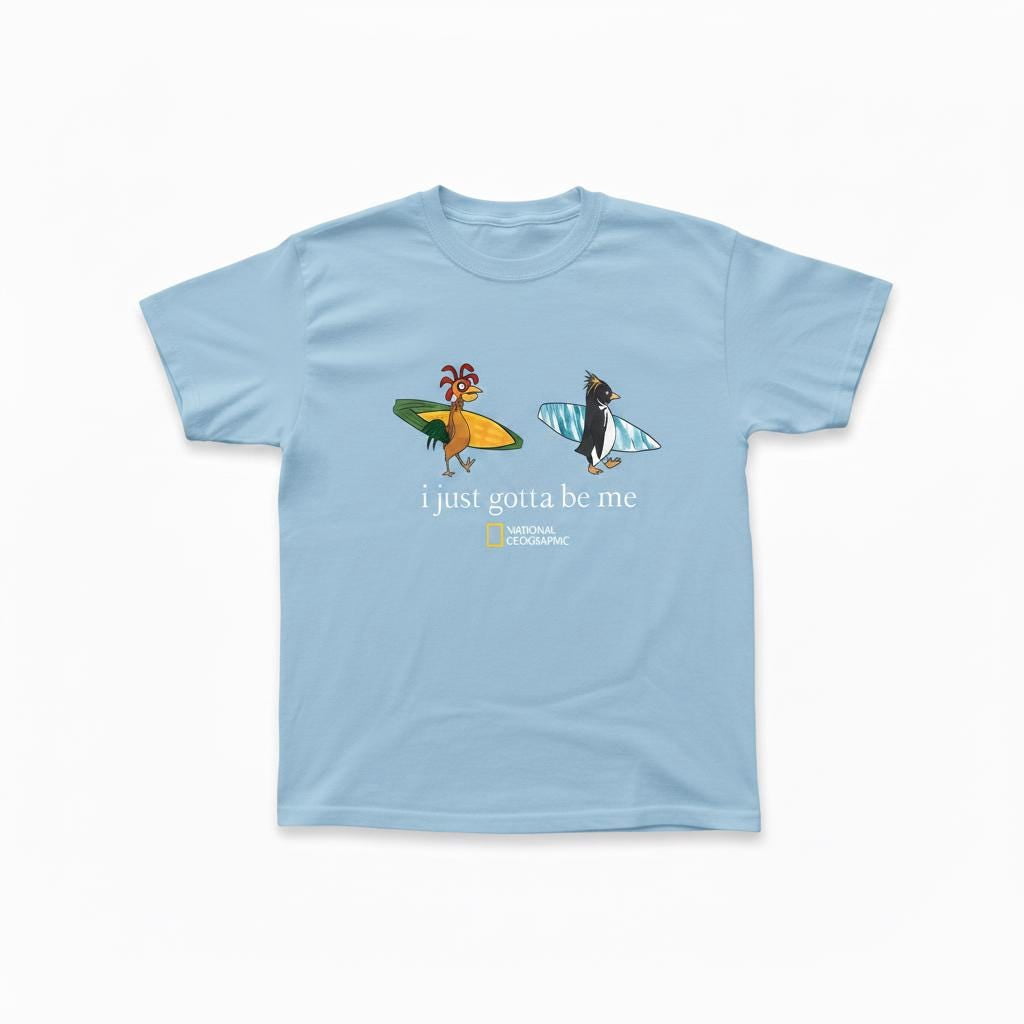 I Just Gotta Be Me Surf Birds T-Shirt, Cute Beach Animal Graphic Tee, Funny Summer Vibe Shirt, Cartoon Bird Surfing Tee, Unisex Gift