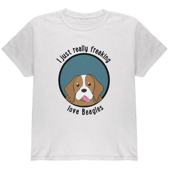 I Just Love Beagles Youth T Shirt White YLG
