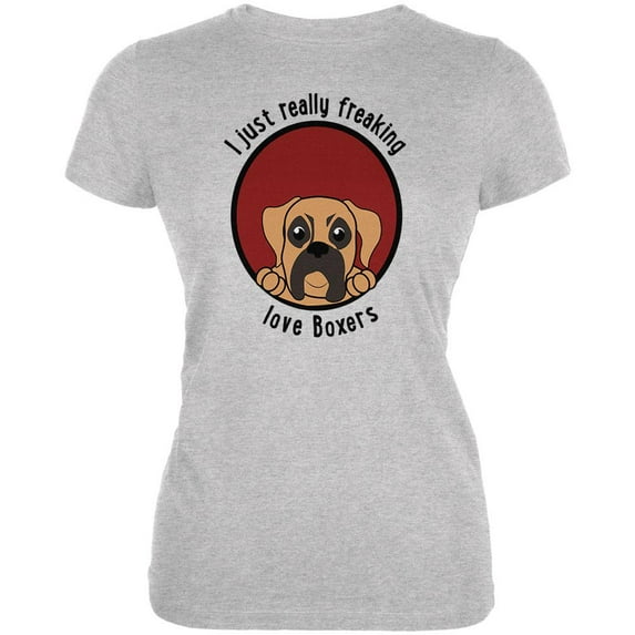 I Just Love Boxers Juniors Soft T Shirt White LG