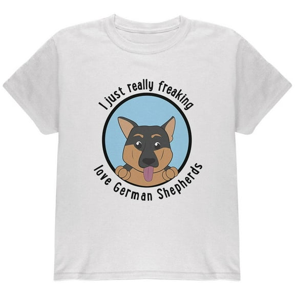 I Just Love German Shepherds Dog Youth T Shirt White Youth X-SM