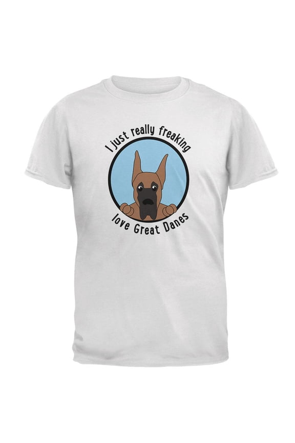 I Just Love Great Danes Dog Mens Soft T Shirt White 2XL
