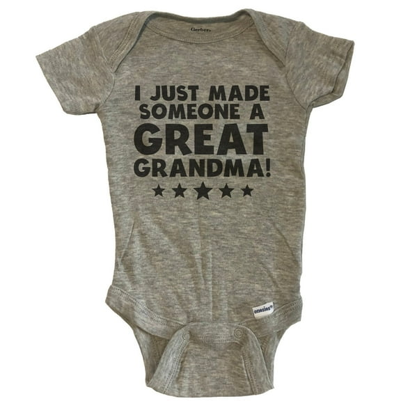 I Just Made Someone A Great Grandma Great Grandchild Baby Bodysuit - Grey