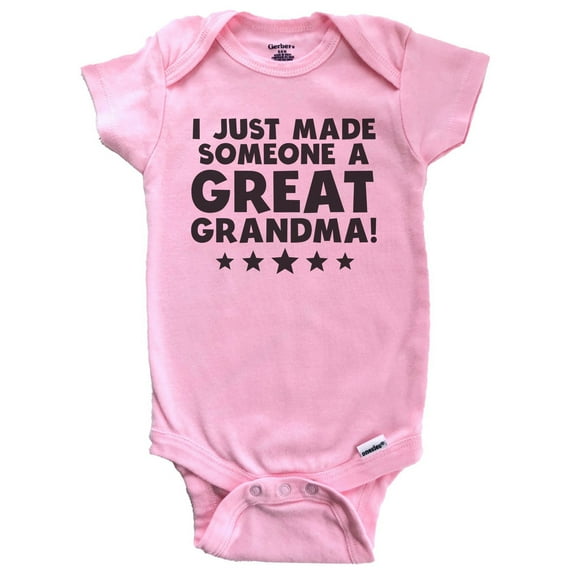I Just Made Someone A Great Grandma Great Grandchild Baby Bodysuit (Pink), 3-6 Months