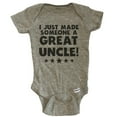 thumbnail image 1 of I Just Made Someone A Great Uncle Niece Nephew Baby Bodysuit - Grey, 1 of 2
