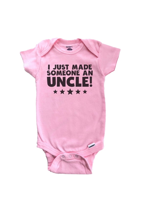 I Just Made Someone An Uncle Niece Nephew Baby Bodysuit (Pink), 3-6 Months