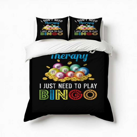 I Just Need To Play Bingo Bedding Set 3 Pcs Soft Microfiber Quilt Cover For Bedroom Decor, Comforter Cover With 2 Pillowcase