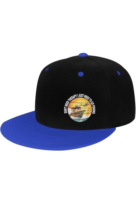 I Just Need to Go Fishing Flat Bill Hats Contrast Hip Hop Baseball Cap Unisex Snapback Rock Caps