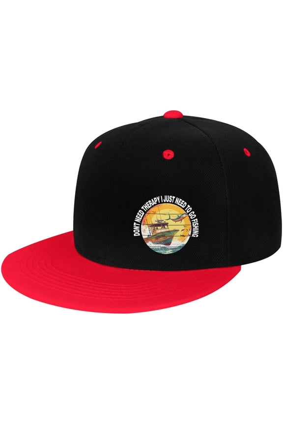 I Just Need to Go Fishing Flat Bill Hats Contrast Hip Hop Baseball Cap Unisex Snapback Rock Caps