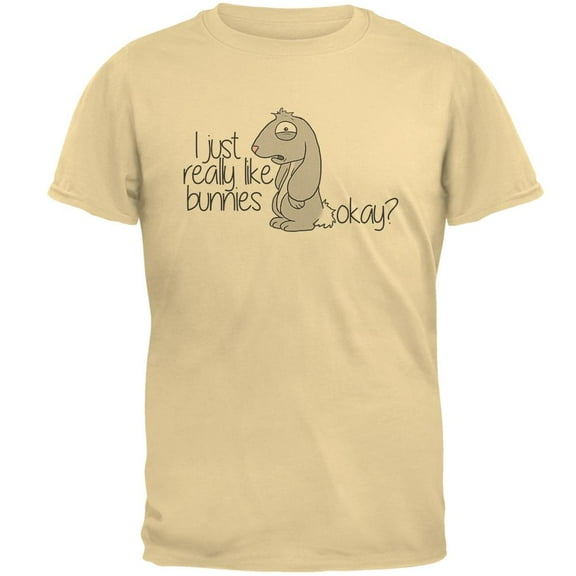 I Just Really Like Bunnies Okay? Mens T Shirt Yellow Haze 3X-LG