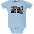 thumbnail image 1 of I Just Really Like Cars Ok Cute Kids Soft Baby One Piece Light Blue 18-24 M, 1 of 1