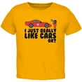 thumbnail image 1 of I Just Really Like Cars Ok Cute Kids Toddler T Shirt Gold 2T, 1 of 1