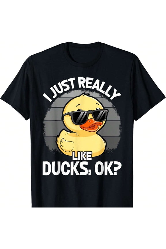 I Just Really Like Ducks Ok Funny Duck Lover T-Shirt, T-Shirt for Kids Youth, 180gsm, 100% Cotton