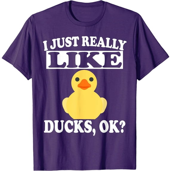 I Just Really Like Ducks Ok Funny Softstyle Unisex T-Shirt,Purple Color,Size 2XL