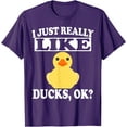 thumbnail image 1 of I Just Really Like Ducks Ok Funny Softstyle Unisex T-Shirt,Purple Color,Size XL, 1 of 5