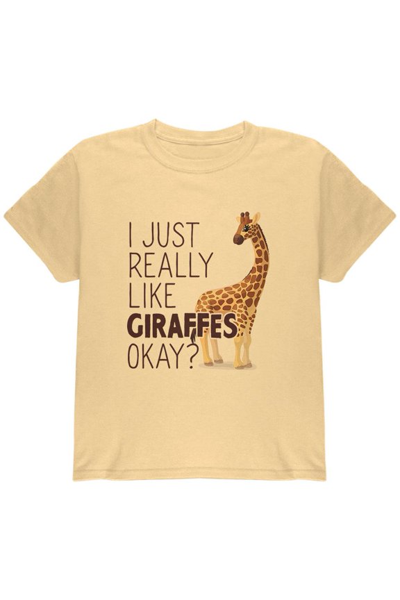 I Just Really Like Giraffes Ok Youth T Shirt Yellow Haze YSM