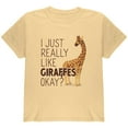 thumbnail image 1 of I Just Really Like Giraffes Ok Youth T Shirt Yellow Haze YXL, 1 of 1