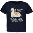 thumbnail image 1 of I Just Really Like Llamas Ok Cute Toddler T Shirt Navy 2T, 1 of 1